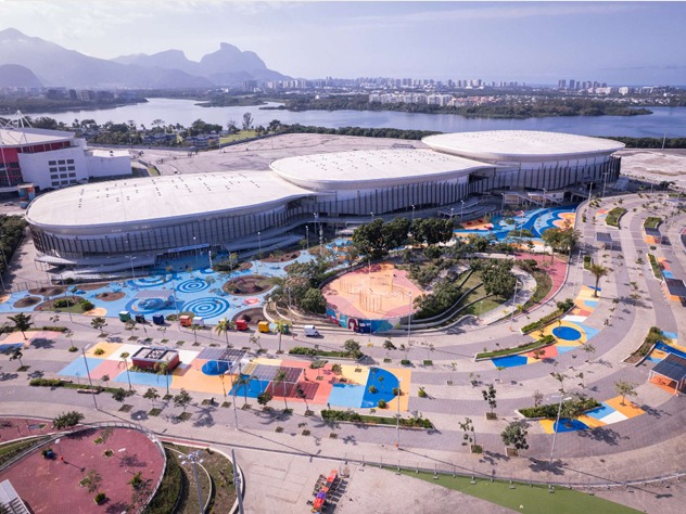 Vista aérea do Parque Olímpico, na Barra Olímpica